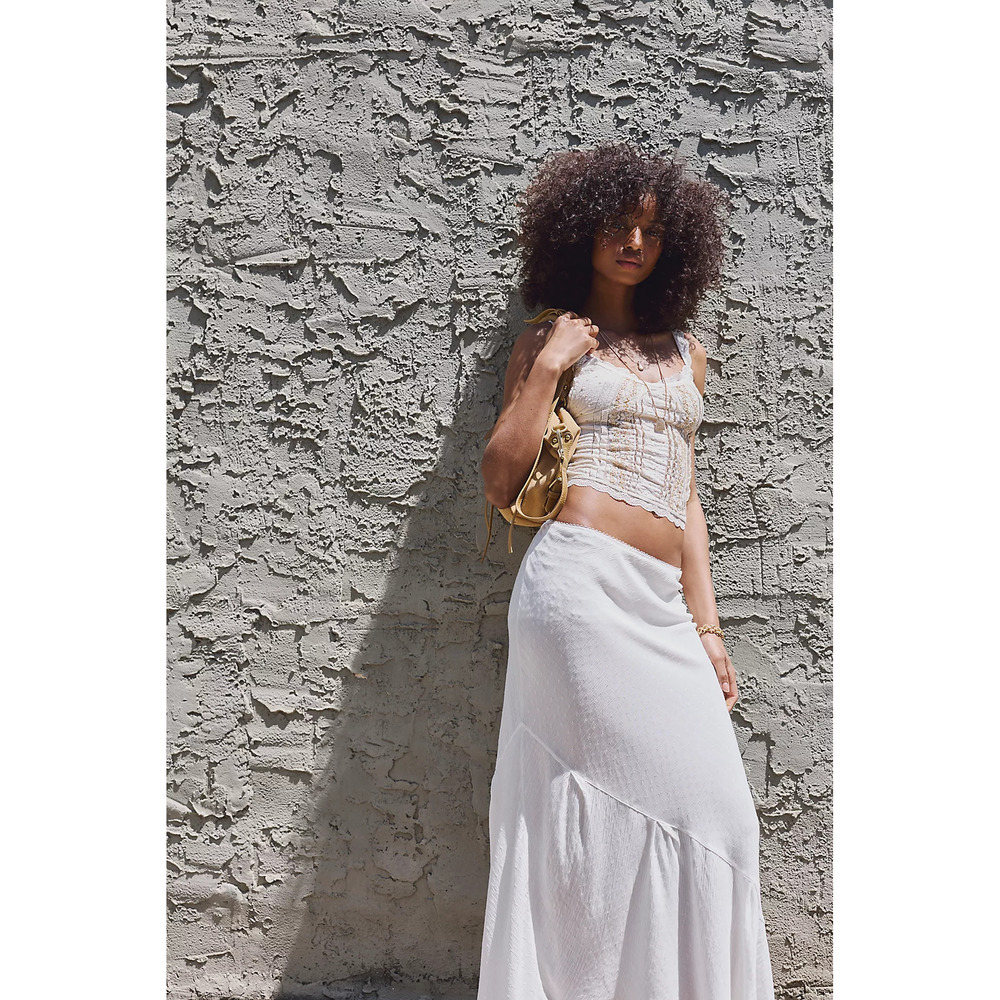 NWT Free People Sweet On You Bias Half Slip - Clean Ivory